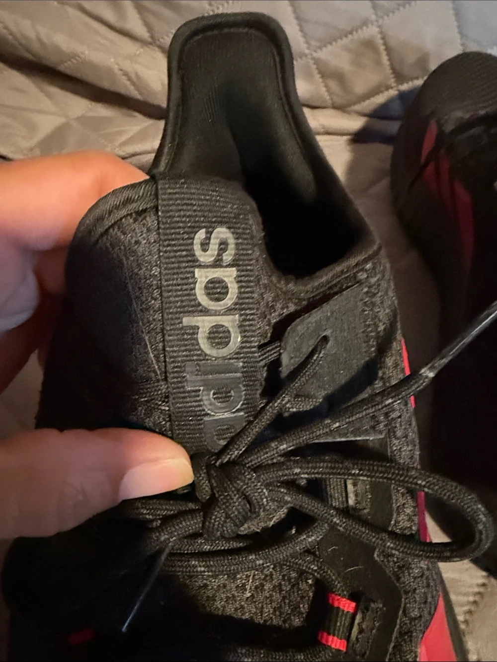 adidas Men's Black Sneakers with Red Accents